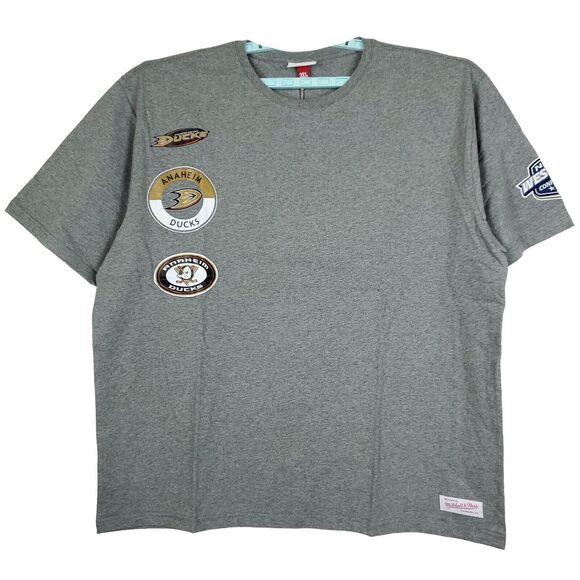 Mitchell & Ness Other - Anaheim Ducks Mitchell & Ness NHL 3XL XXXL Shirt‎ Multi-Logos Heather Gray NWT